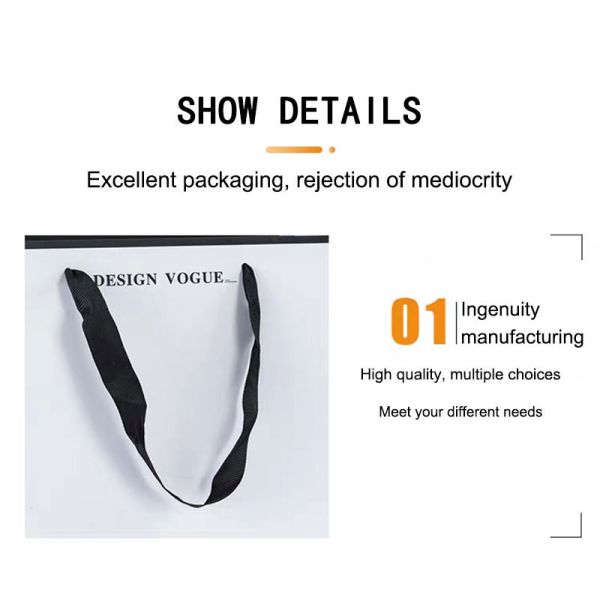 Luxury CCWB Paper Cardboard Shopping Bag Customized Logo for Clothes garment