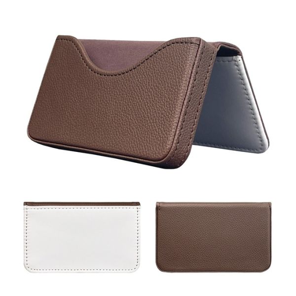 Blank Leather Sublimation Business Card Holder Custom Photo Printing Namecard Case