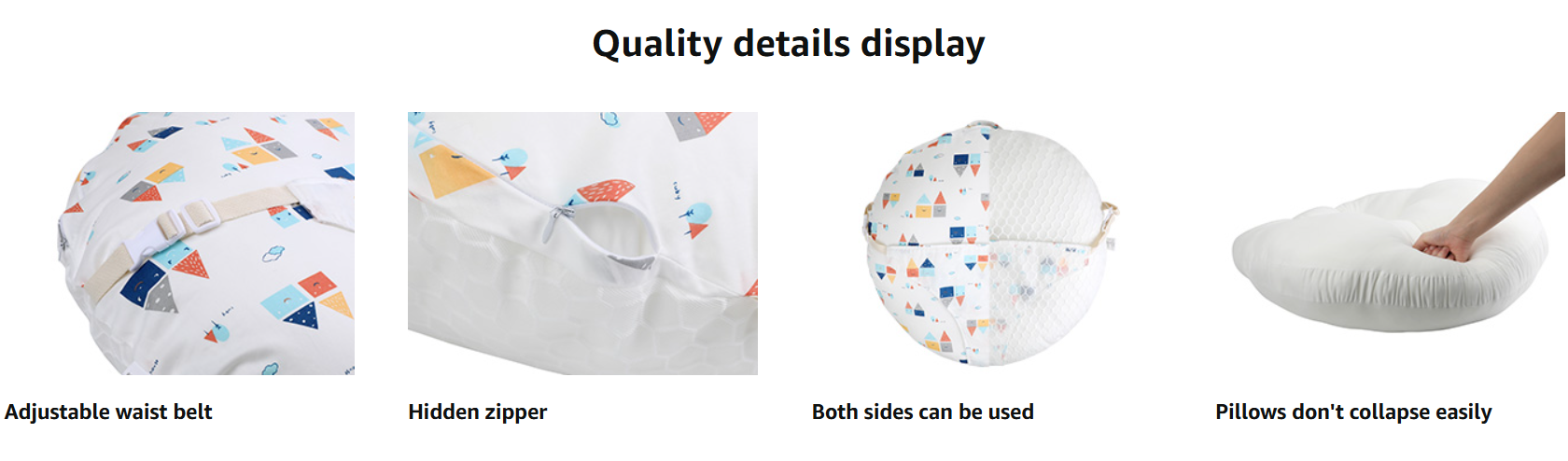 Baby Nursing Pillow for Breastfeeding Infant Feeding Pillow with Soft Removable Cover Ajustable & Portable