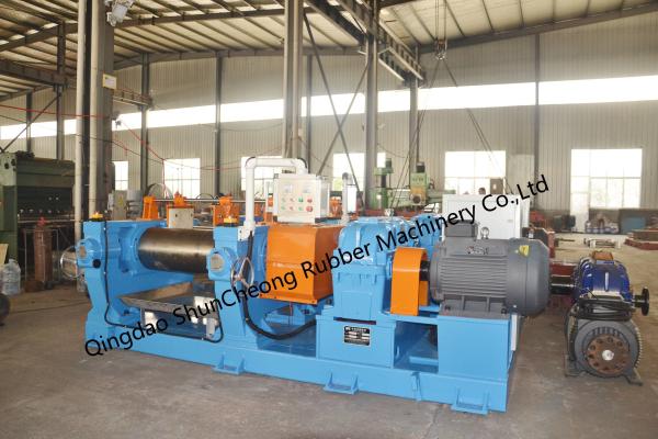 PLC Controlled Customizable Two Roll Mixer Hard Gear Reducer With Bearing Open Mill For Rubber Mixing