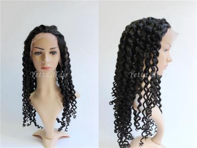 Perucas completas do cabelo de Remy do laço da cor natural, extensões profundas do cabelo encaracolado da onda