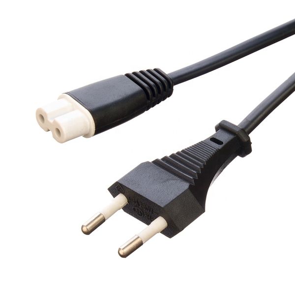 2.5A Rated Current White Kettle Plug Power Cord with Oxygen Free Bared Stranded Copper Conductor