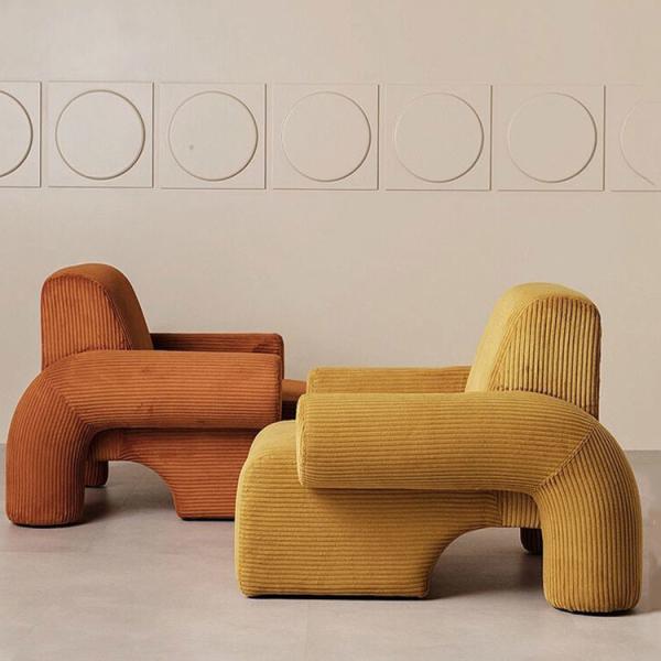 Velvet Single Seater Sofa Bed Luxury Corduroy Velvet Armchair Unique
