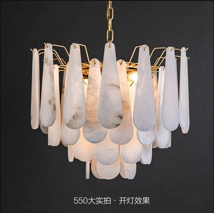 Modern Minimalist Alabaster Chandelier Living Room Chandeliers Light Luxury Villa Dining Room Bedroom Decorative Pendant Lamp