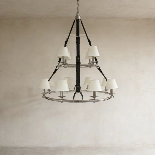 Antique Brass Two-tier Ring Chandelier Modern Luxury Dining Room Pendant Ceiling Light with 5-Year Warranty