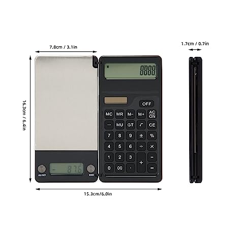 Escala de joyería soportada por OEM 2 en 1 Balanza electrónica digital Balanza de peso con calculadora solar Oro de perlas Pesando portátil