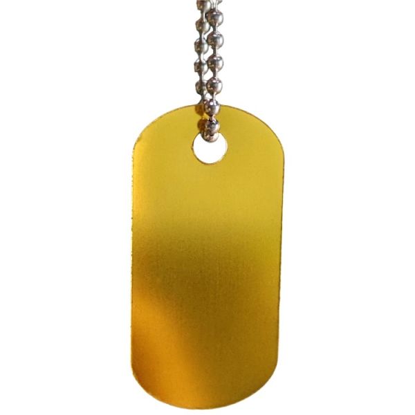 Brushed Metal Dog Tag Gold Sandblasted Anodized Aluminum Dog Tags Customized