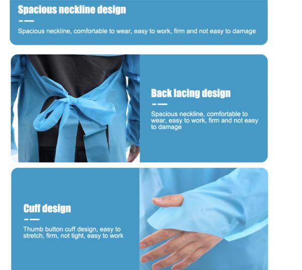 Hair cutting disposable apron Plastic cpe disposable aprons Disposable apron gown 140cm