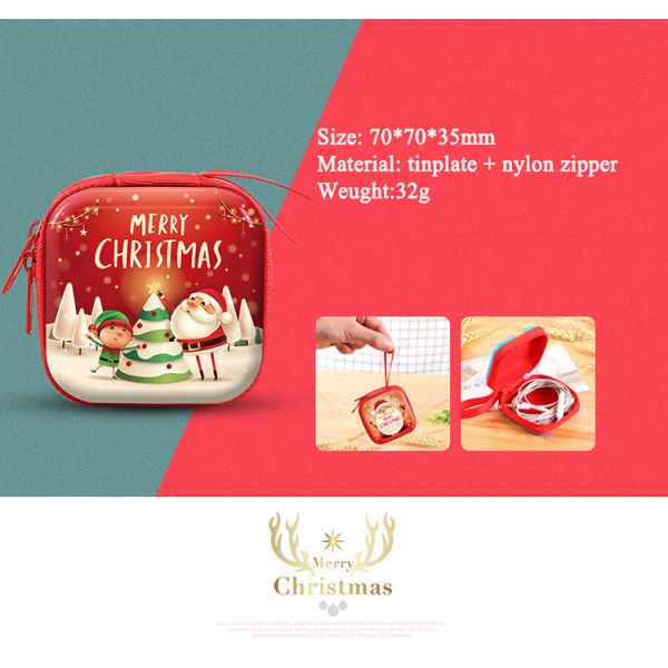 Мини красный шкентель рождественской елки портмона монетки рождества Tinplate