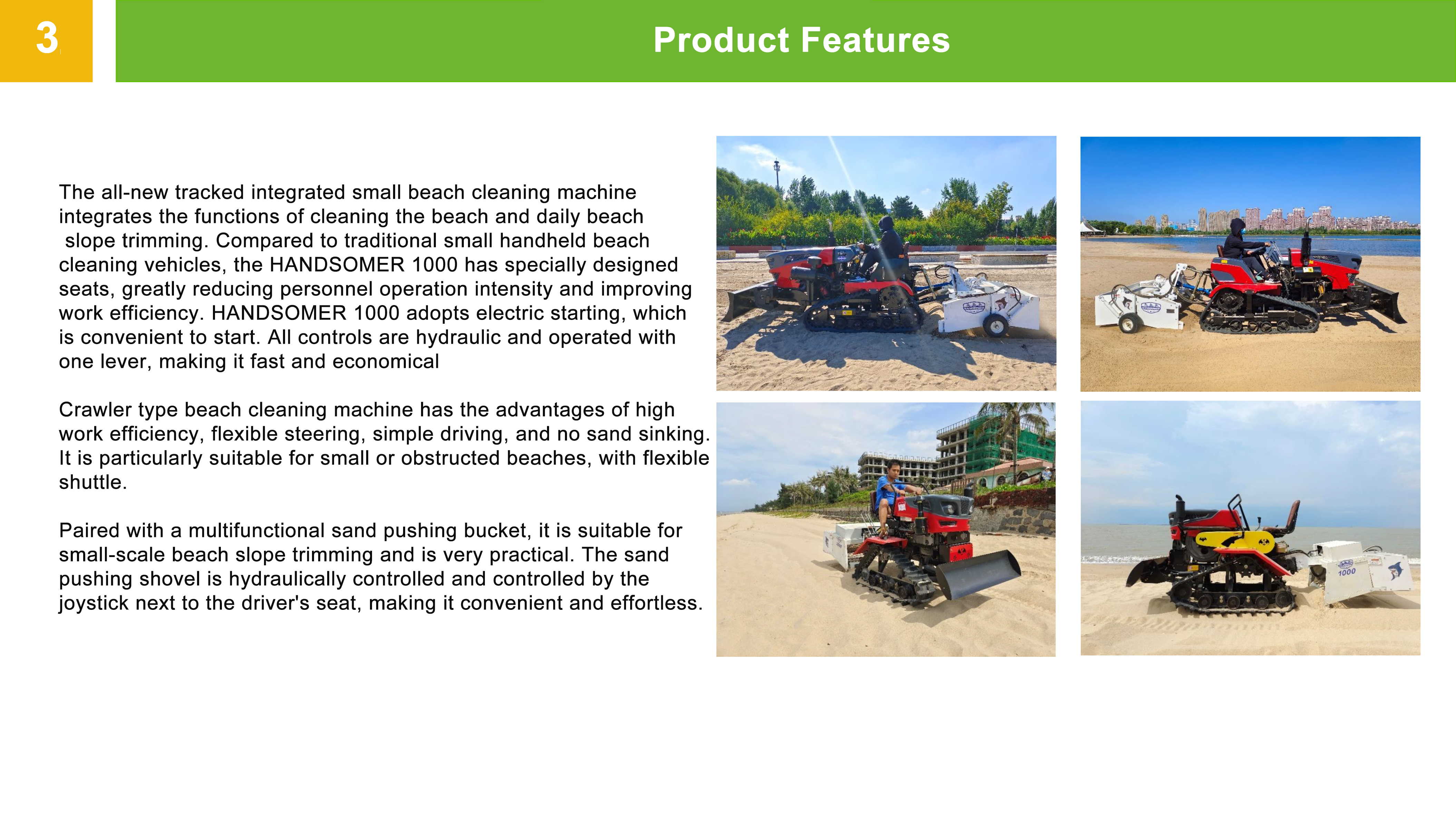 Environmentally Friendly 1200mm Industrial Steel Walk-Behind Beach Sand Cleaning Machine