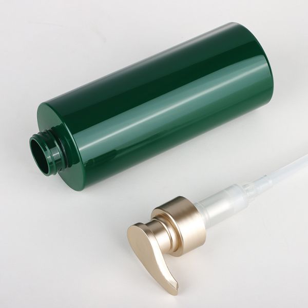 Gold Pump Unique 500 Ml Recyclable Biodegradable Square Pump Shampoo Plastic Bottle