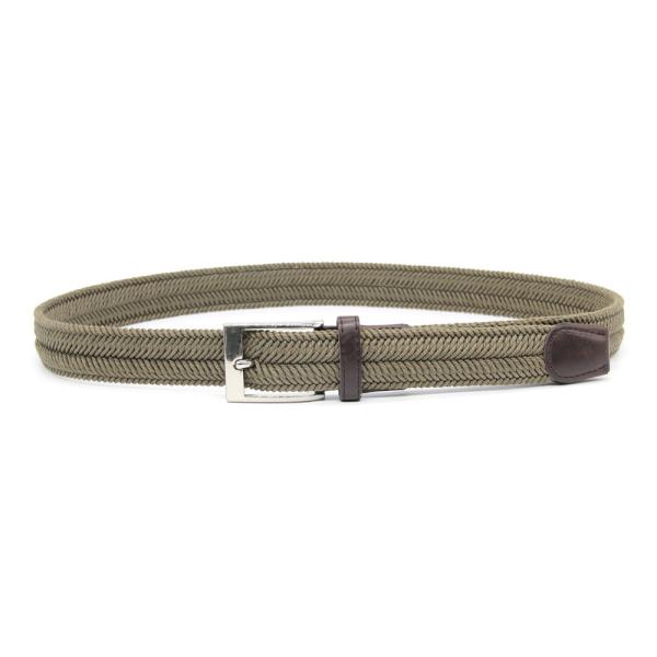 Braided Polyester Cotton Mens Elastic Stretch Belts 3.5cm Width