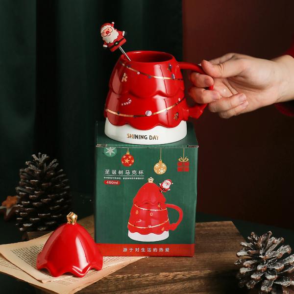 Do café cerâmico criativo da caneca do copo da sublimação da água da árvore de Natal copo valioso da sublimação dos pares
