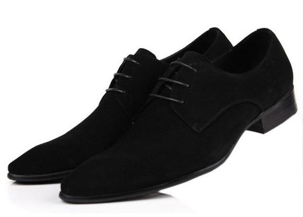 Classic PU Suede Upper Men Formal Dress Shoes Oxfords Style Mens Black Casual Shoes