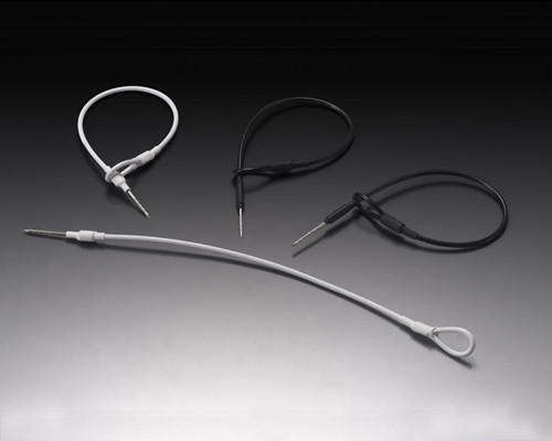 1.8mm Dia EAS Lanyard One-loop , Black / White Plastic Edge EAS System HAX201