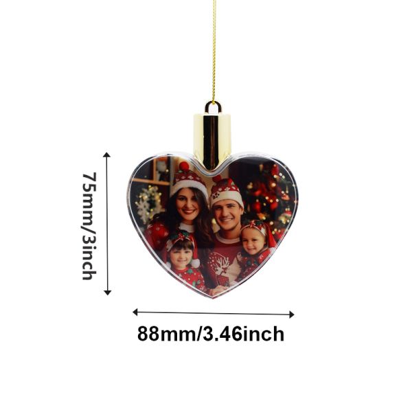 Sublimation Christmas Tree Hanging Ball With LED Custom Printing Christmas Ornaments