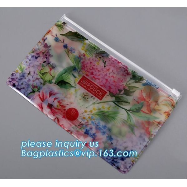Biodegradable custom fashion clear PVC cosmetic pouch bag with liquid glitters cheap glitter makeup pouch bagease packai