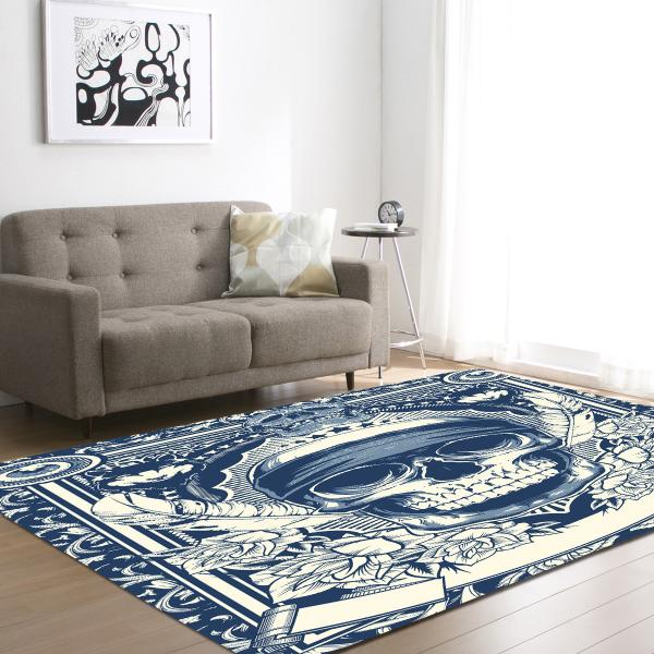 Skull Head Living Room Carpet Bedroom Dining Room Floor Mat Living Room Floor Carpets