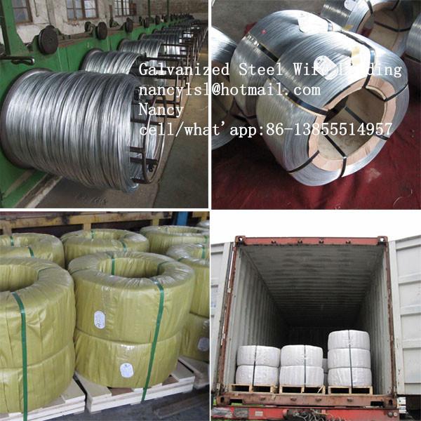 Câble en acier galvanisé enduit par zinc durable pour le conducteur d'ACSR, routes