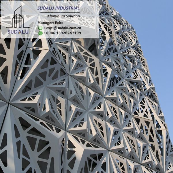 SUDALU Architectural Laser Cutting Panels Outdoor 3D Aluminum Curtain Panel