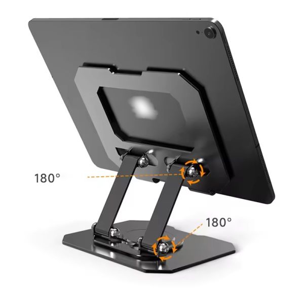 Item Type Tablet PC Stands 360 Degree Rotating Foldable Universal Laptop Cell Phone Desk Stand Metal Steel Tablet Holder