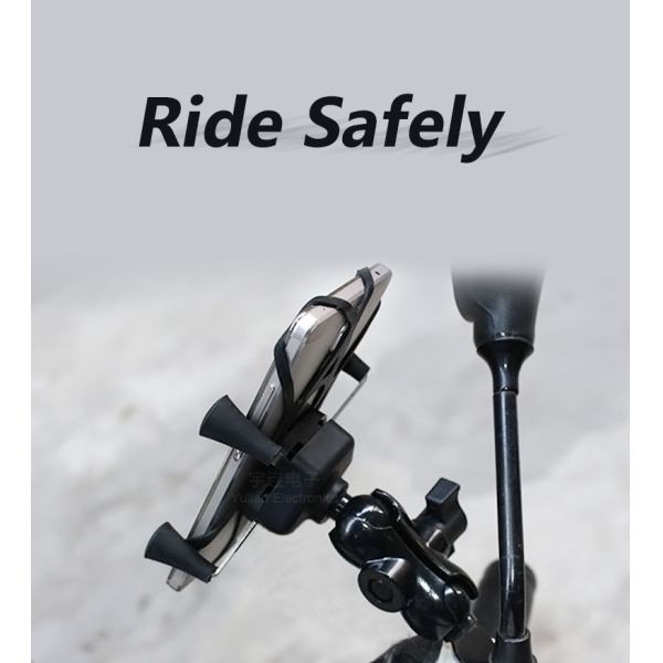 No Charging 3.5-6.5in X Claw Motorcycle Phone Mount RoHS Listed