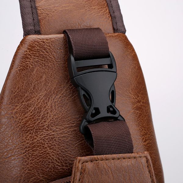 Unisex PU Leather Chest Bag for Men Customized Color Messenger Bag