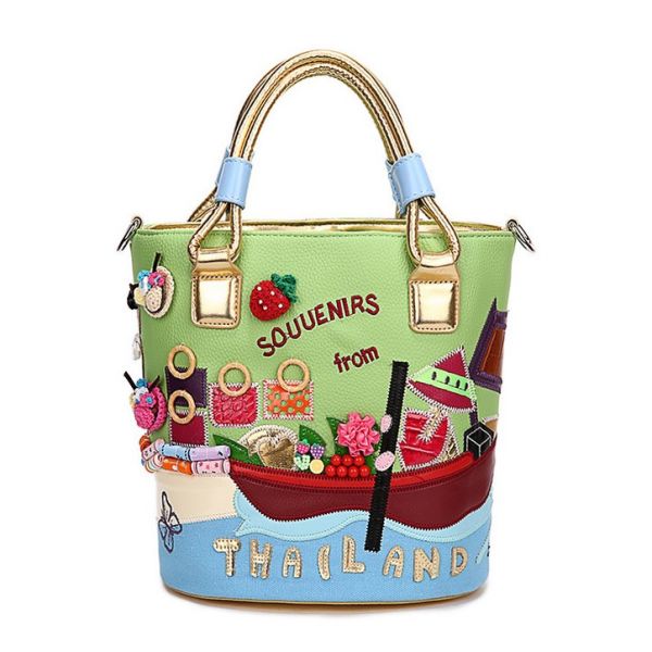 2016 new women handbag packet Messenger bag hand embroidery Korean boutique creative bucket bag