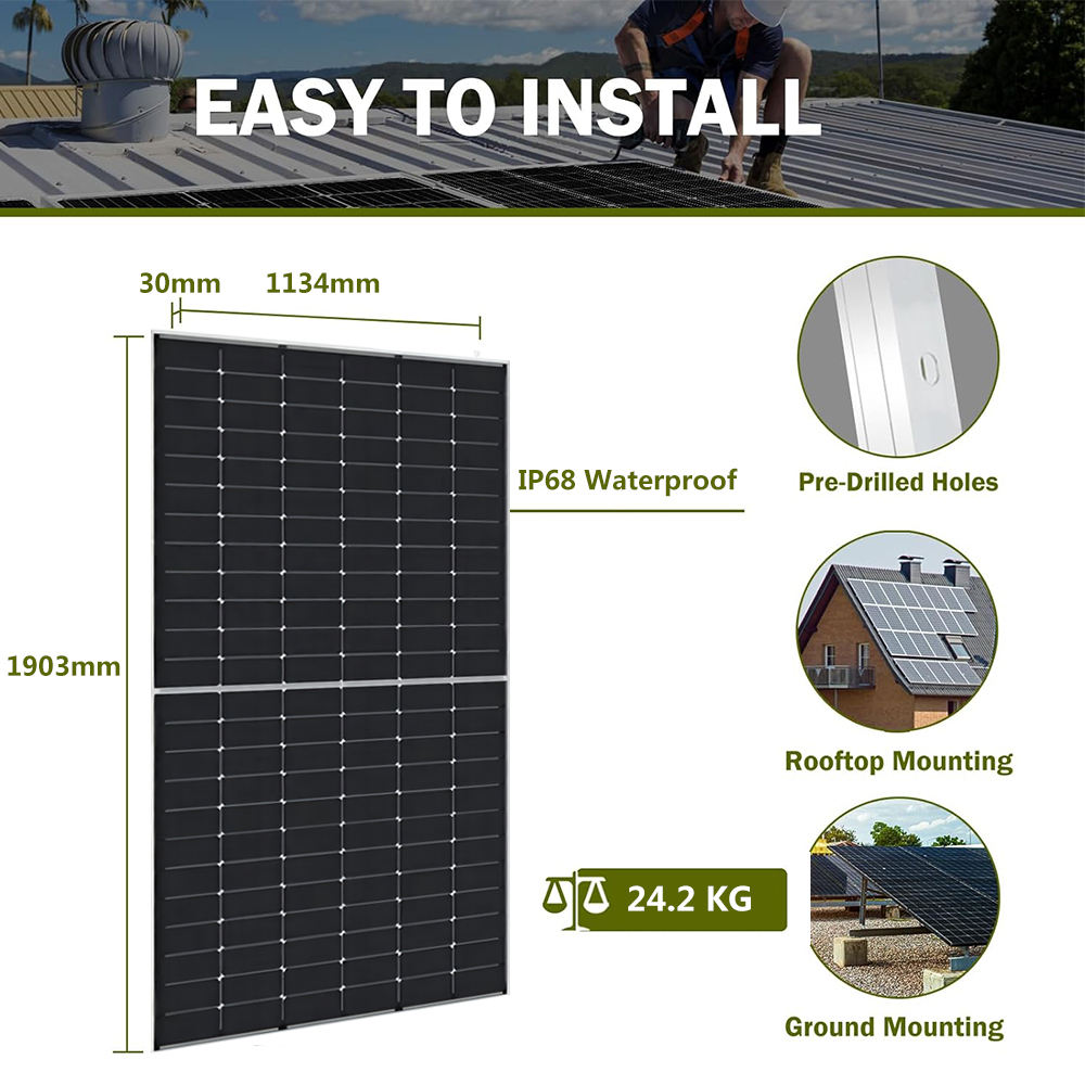 N-Type Mono 500W 550W 560W 580W 590W 600W Солнечная панель для домашней солнечной энергетики