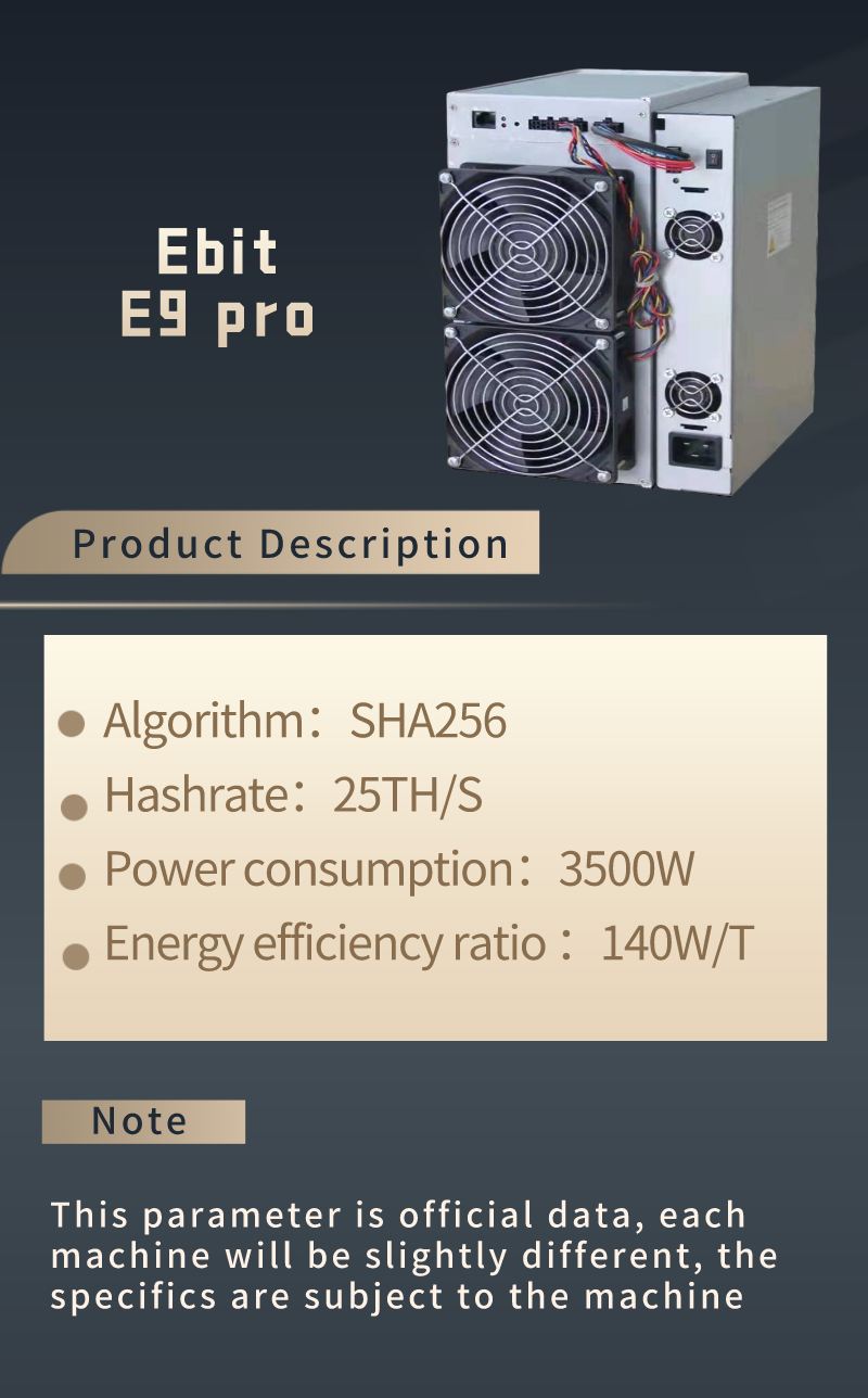 Горнорабочий Mcahine Ebang Ebit E9 Pro 25Th/S 3500W Sha256 Btc минирования Bitcoin