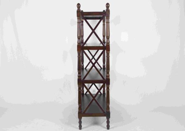 144CM Walnut Soild Wooden Book Rack Four Tiers For Living Room Corner Storage