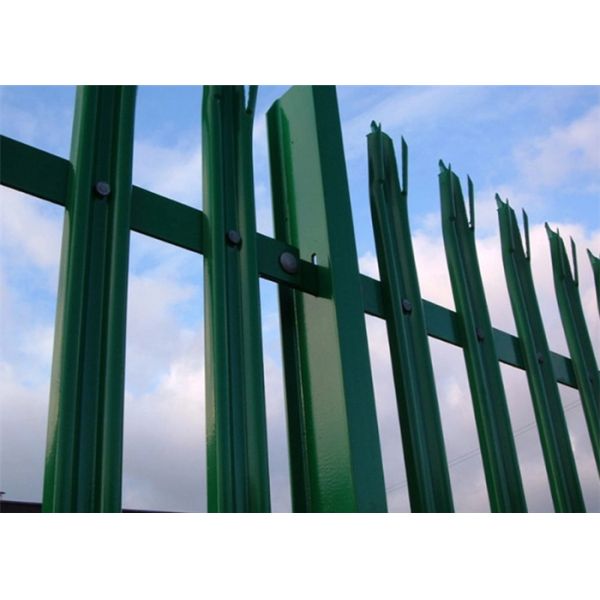 Galvanized Steel Palisade Fencing Easily Assembled Powder Coated Durability
