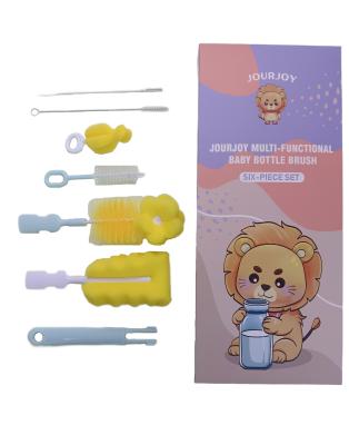 6pcs Bottle Brush Set Straw Cleaning 360 Degree Rotating With Size Is 5*16*37.5 cm And Weight Is 58 Gram 6 Into 1 packag