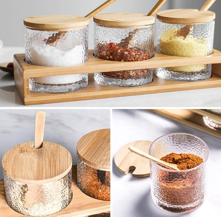 Набор коробки приправой шкафа специи организатора хранения кухни бамбуковый