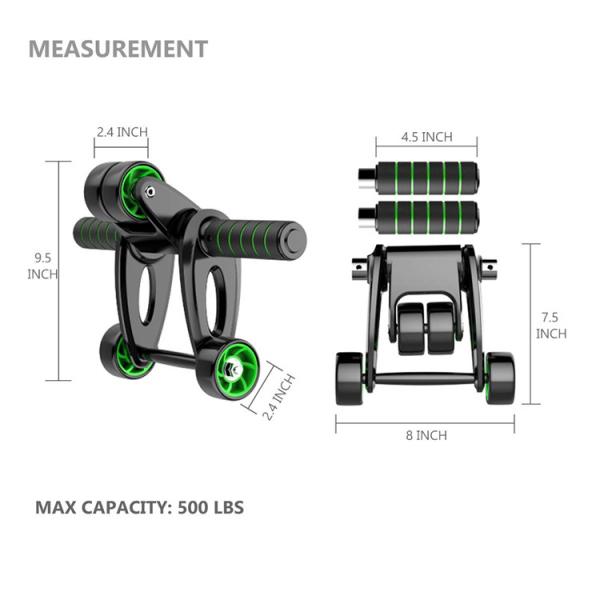ABS Steel Foam Home Fitness Equipment ,  AB Wheel Roller Kit with Resistance Band Knee Pad