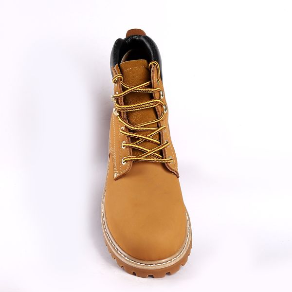 Breathable Nubuck Cow Leather Upper Material Goodyear Welt Safety Shoes with Lace-up Closure