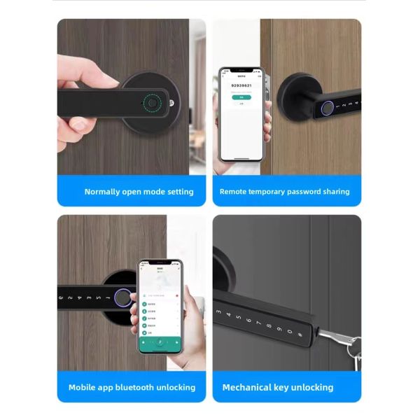 Tuya Smart Biometric Door Lock WiFi Semiconductor Fingerprint Sensor Retrofit Knob Replacement