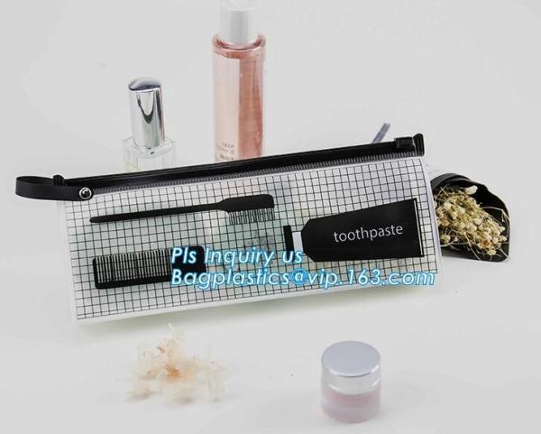 costomize slider k pvc travel cosmetic bag, slider zipper bag with printing for clothes, Swimwear toiletry PVC Vin