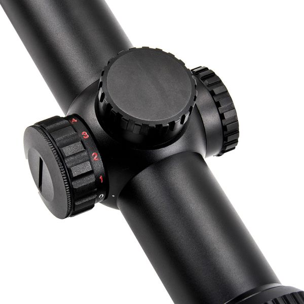 1-4x24 Illuminated Tactical 30mm Tube Glass Reticle Scope with Maximum Output Power 0