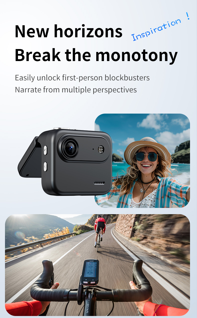 Hot Selling 1080P Vlog Action Camera Dual Screen 120 Wide Angle 128G Built-in Memory for Outdoor Diving Exclusive to USA