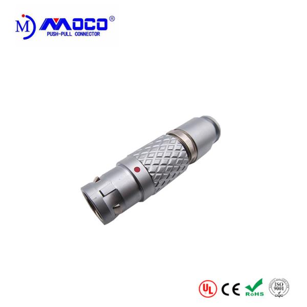 Brass Plated Male Plug M12 6 Pin Connector , Circular Cable Connectors For Audio