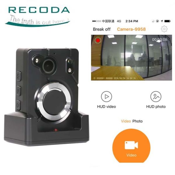 RECODA True HD Wearable Video Camera 1080P Big Button Recording GPS Tracking