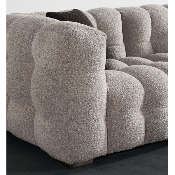 BN Puff Cotton Milk Oil Style Furniture Fabric Sofa Chair Nordic Lamb Wool Straight Row Three Seat Soft Sofa