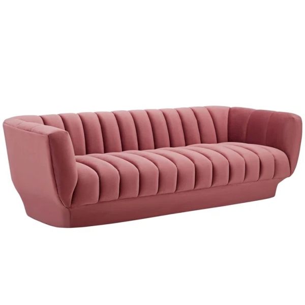 Cara furniture Dusty Rose velvet stainless steel leg Sofa Recliner Armchair Living Room Sofa Sets For living room