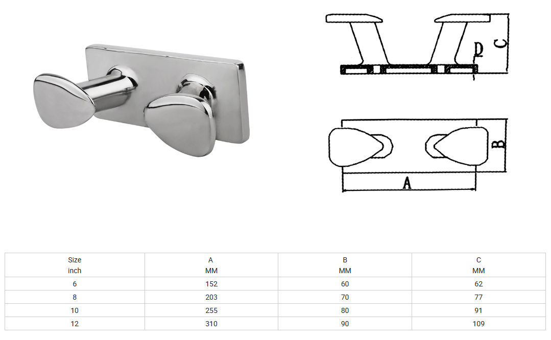 316 Stainless Steel Mirror Polished Boat Bollard Marine Mooring Cleat for Boat Docking