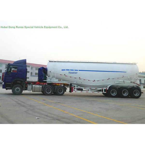V Type Cement Hauling Trailers With Diesel Engine For Dry Powder Meterial 60 - 65 M3