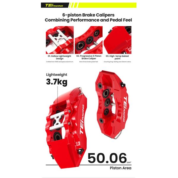 TEI P60ES étrier de frein avant 18/19 pouces Disque de frein 6 Pot Grand Kit de frein pour BMW Série 5 F10 E60 E39 E34 G60