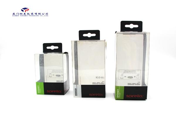 PET Box Clear Window Custom Printed Plastic Boxes With Hang Hole 7.3X7.3X12.8cm