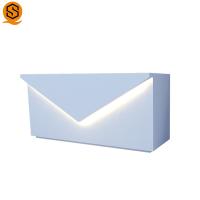 Mesa de recepção sem emenda ISO9001 do diodo emissor de luz do branco do NFS de Front Counter do escritório da vara