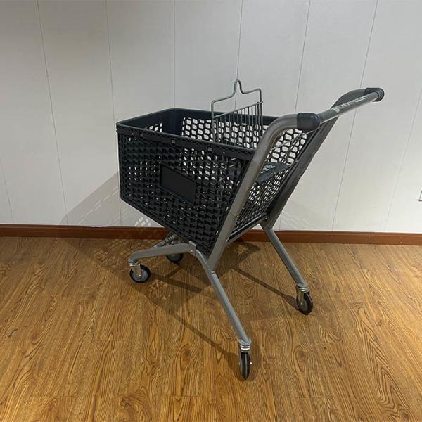 100L Galvanized Plastic Steel Metal Store Shopping Trolley Carts with Wire